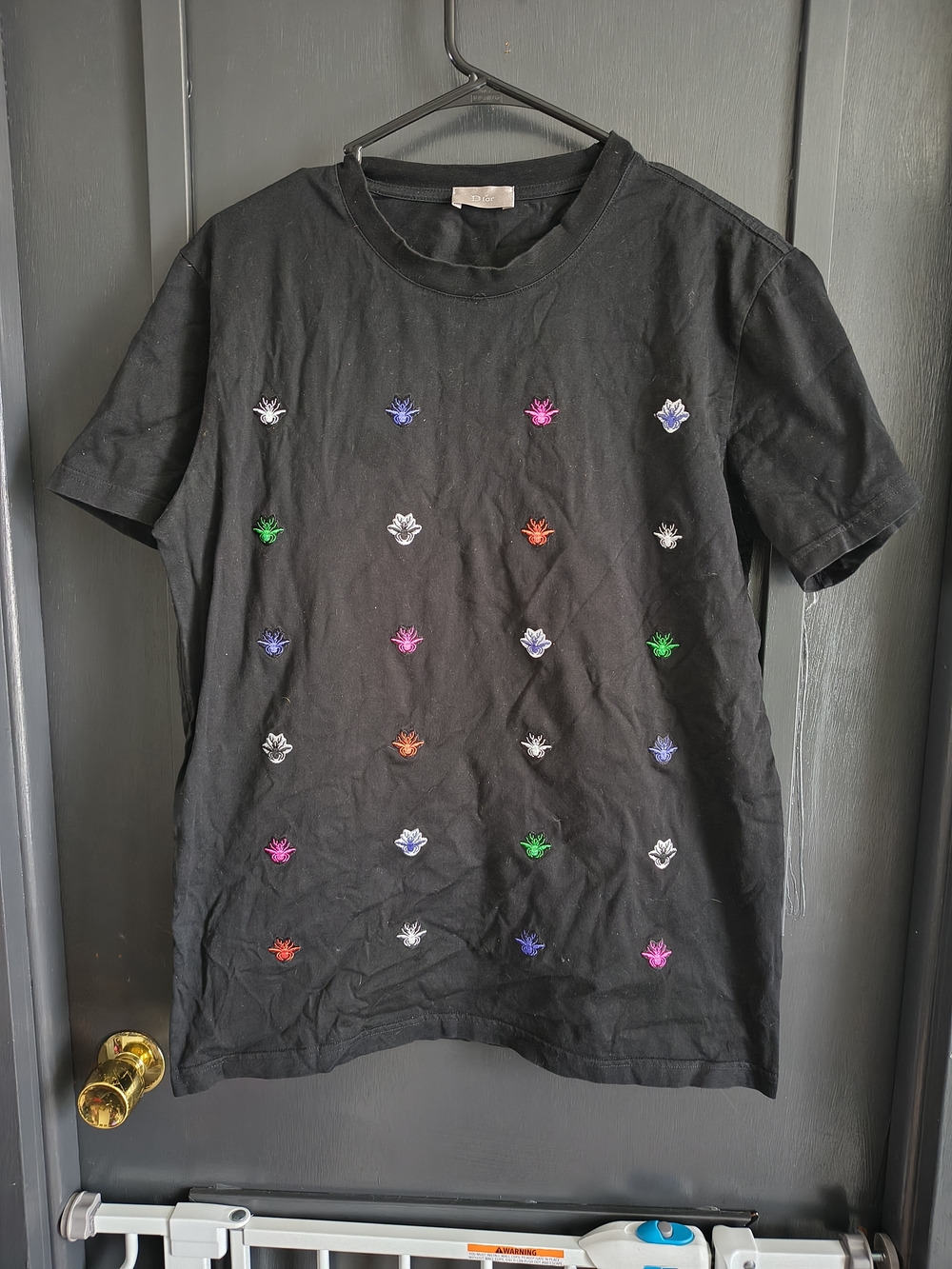 Dior Black T-Shirt with Silver Logo Tag
